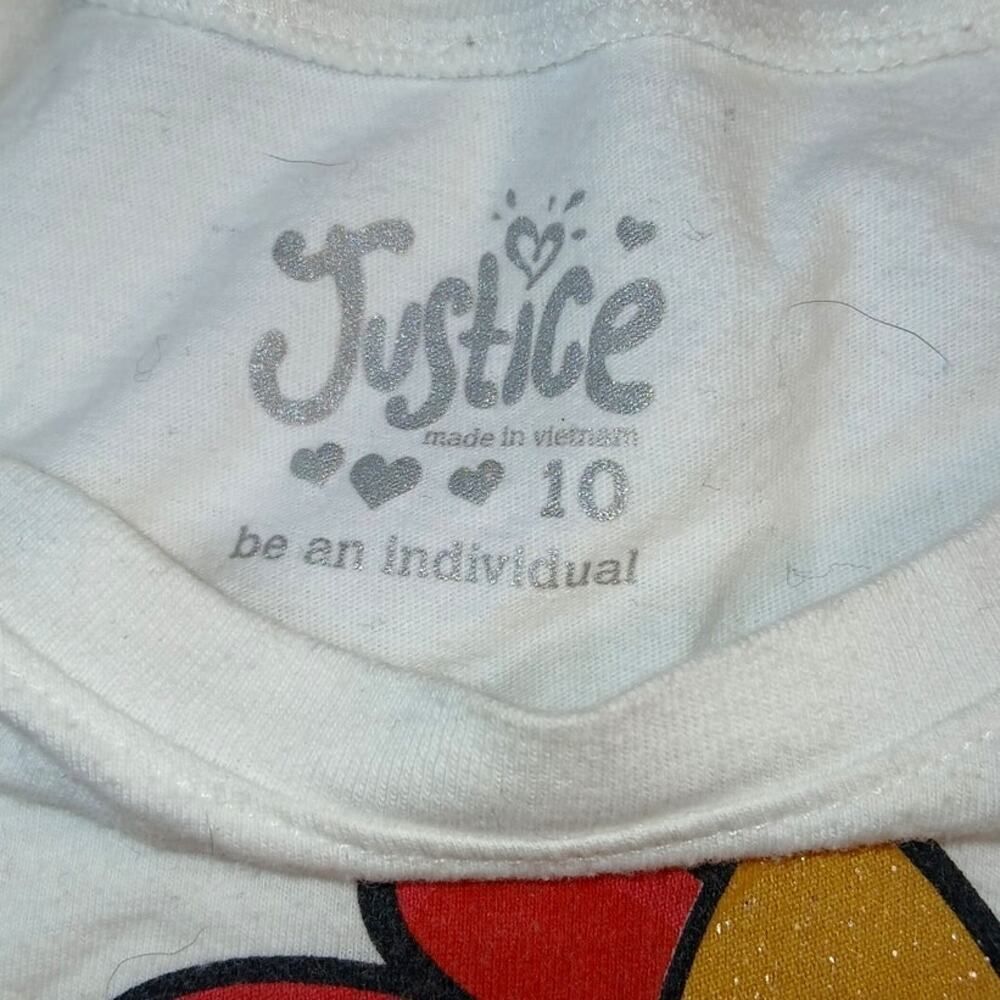 Justice Angry Birds Girls "Pretty Angry" White T-Shirt - Size 10 - Picture 4 of 4